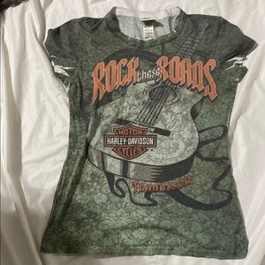 Harley-Davidson Green 'Rock These Roads' Tee